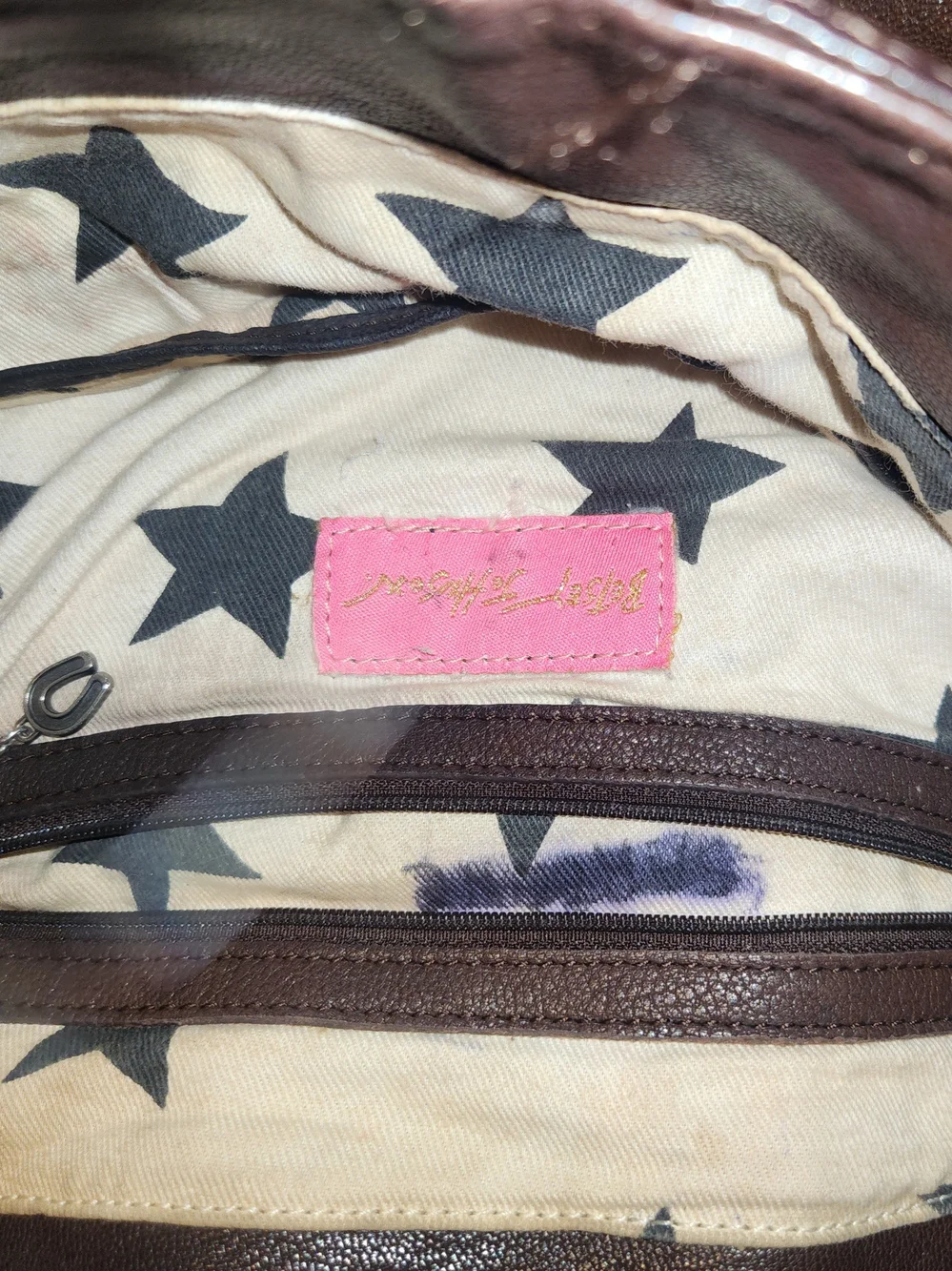 Betsey Johnson Vintage Union Jack Pre-2004 Large Leather Purse